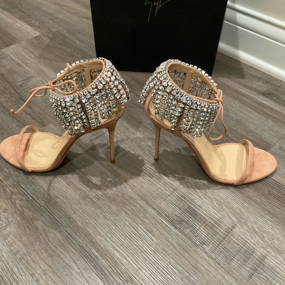 Giuseppe Zanotti Carrie Swarovski Crystal Chandalier Dangle Sandal Heels - Picture 9 of 16